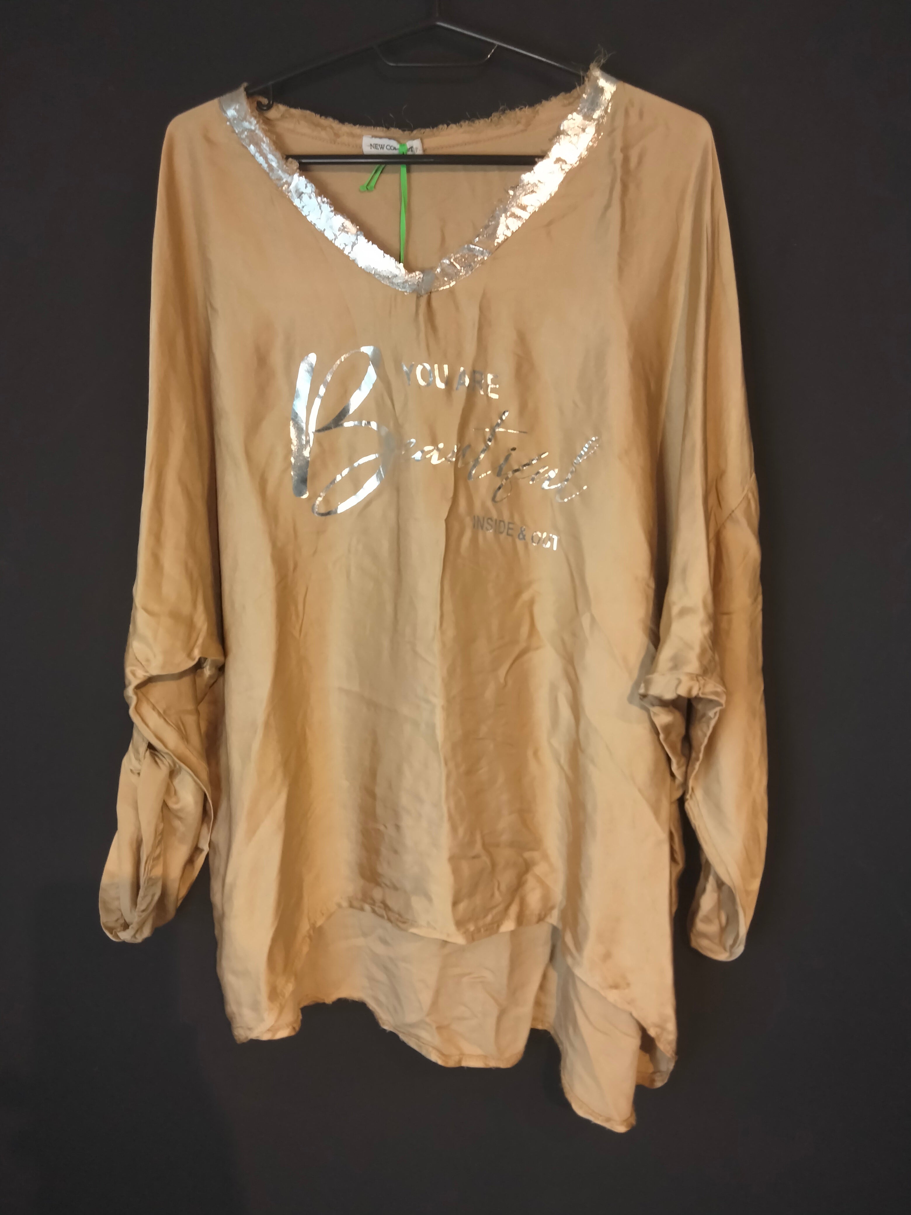 Bluse med print ( silver)